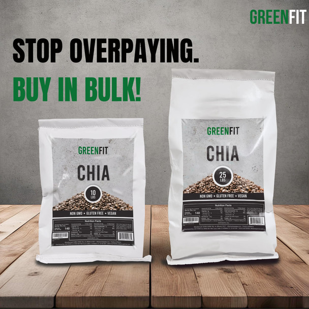 Premium Bulk Chia Seeds  10Lbs Bag  A+ Grade Chia  Nutrient-Packed Superfood  Non-GMO  Gluten-Free Chia Seeds Bulk  Vegan