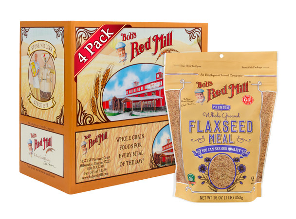 Bobs Red Mill Flaxseed Meal 16oz Pack of 4 Non GMO Vegan Paleo Friendly Keto Friendly Kosher