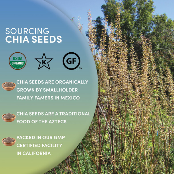 Worldwide Botanicals Organic Ground Chia Seeds  1 Pound  Excellent Source  of  Fiber Protein and Omega-3 Fatty Acids  Gluten-Free  Vegan  Non-GMO  Kosher