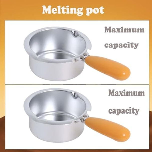 Candy Chocolate Melting Pot For Melting Chocolate Butter Cheese Candy Candle With Tool Mold Handmade Diy Making Electric Melting Pot Chocolate Melting Warming Fondue Set Yellow