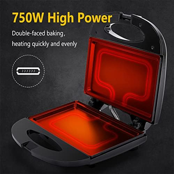 Aigostar Sandwich Maker With Non-Stick Deep Grid Surface For Egg Ham Steaks Panini Press Grill Sandwich Maker Double-Sided Heating Sandwich Press Indicator Light Locking Lid Cool Touch Handle Aigostar Sandwich Maker With Non-Stick Deep Grid Surface For Egg Ham Steaks Panini Press Grill Sandwich Maker Double-Sided Heating Sandwich Press Indicator Light Locking Lid Cool Touch Handle