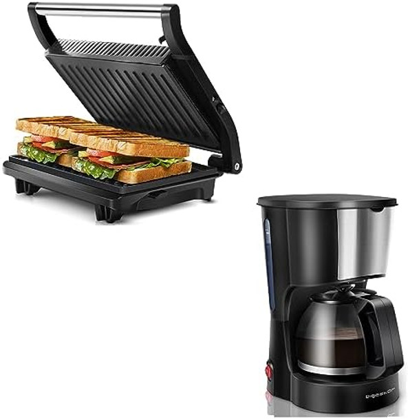 Aigostar Samll Panini Maker And 4 Cups Coffee Maker Bundle Aigostar Samll Panini Maker And 4 Cups Coffee Maker Bundle