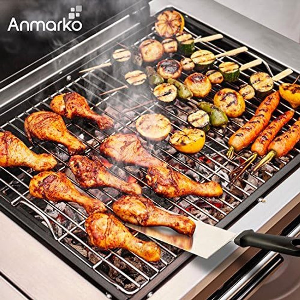 Metal Spatula Set Of 6 - Griddle Accessories Kit - Grill Flat Spatula Pancake Flipper Hamburger Turner - Metal Utensil Great For Bbq Grill Flat Top Cast Iron Griddle - Commercial Grade