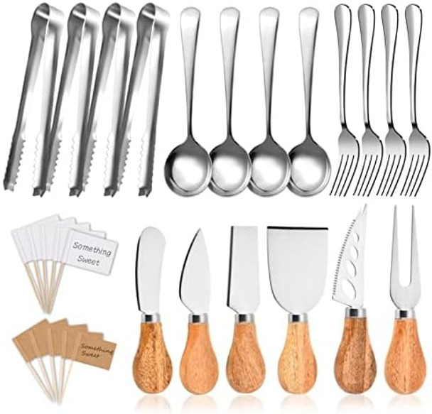 22 Pieces Cheese Knife Set Butter Spreader Knife Set Charcuterie Board Accessories Utensils Mini Serving Tongs Spoons And Forks Blank Toothpick Flags For Butter Cheese Jam And Wedding Christmas 22 Pieces Cheese Knife Set Butter Spreader Knife Set Charcuterie Board Accessories Utensils Mini Serving Tongs Spoons And Forks Blank Toothpick Flags For Butter Cheese Jam And Wedding Christmas