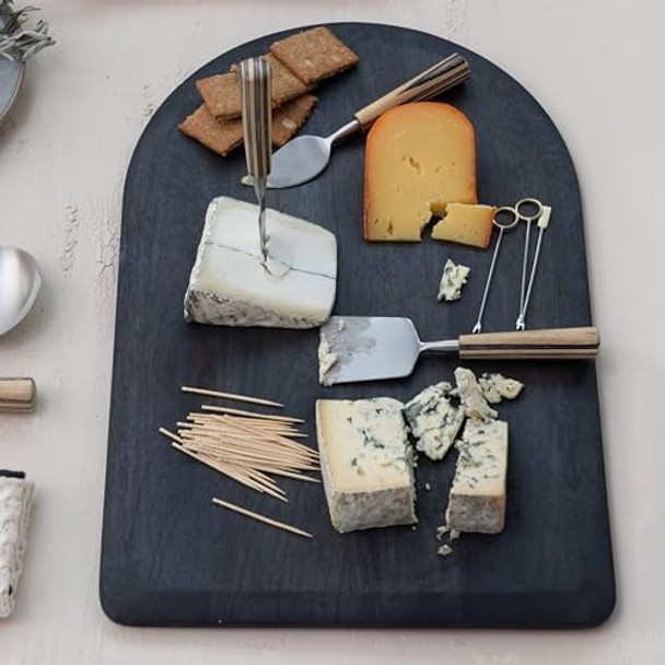 Bloomingville Natural/Black 3-Piece Stainless Steel And Mango Wood Cheese Servers Medium Bloomingville Natural/Black 3-Piece Stainless Steel And Mango Wood Cheese Servers Medium