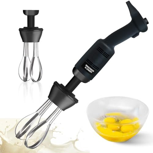 7-In Immersion Whisk Electric Handheld Blender Milk Frother 270W With Adjustable Variable Speed Detachable Stainless Steel Food Grade Whipping Paddle For Commercial Restaurant/Home Kitchen