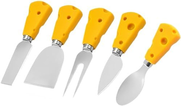 Budome Cheese Knife 5 Piece Cheese Knives Set Mini Premium Stainless Steel Cheese Knife Set Cheese Knives For Charcuterie Board - Charcuterie Boards Accessories