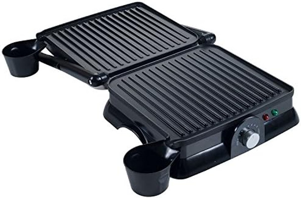 Chef Buddy Non-Stick Panini Press Indoor Grill And Gourmet Sandwich Maker Electric With Nonstick Plates 12.5”X 11" X 5” Black