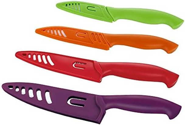 Cook N Home 14-Piece Coated Carbon Stainless Steel Knife Set With Sheaths Multicolor