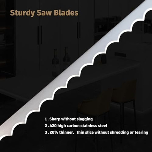 16" Bread Knife Slicer For Homemade Sourdough Wooden Bow Design Cutter Serrated Stainless Steel Blade Manual Dough Lame Scoring Tool For Hand Saw Slicing Cutting Baking Loaf Guide Light 16" Bread Knife Slicer For Homemade Sourdough Wooden Bow Design Cutter Serrated Stainless Steel Blade Manual Dough Lame Scoring Tool For Hand Saw Slicing Cutting Baking Loaf Guide Light