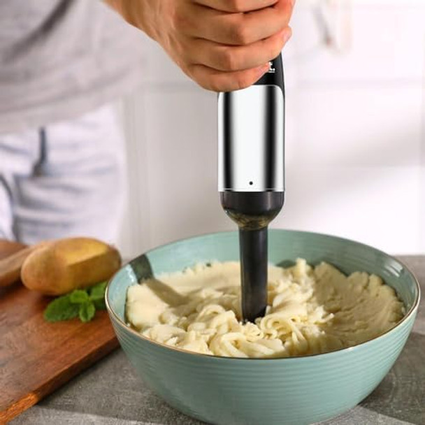 Courant Immersion Handheld Blender4 In 1 400W Stick Blender Variable Speed Stainless Steel Blades Blending Shaft WhiskChopperMasher Beaker Stainless Steel Led Display