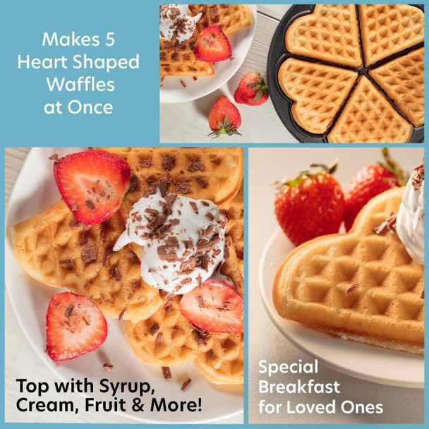Belgian Waffle Maker- Non-Stick 7" Waffler Iron W Adjustable Browning Control Electric Baker Makes Thick Fluffy Waffles- Kitchen Essential For Breakfast Morning Or Brunch Housewarming Supplies