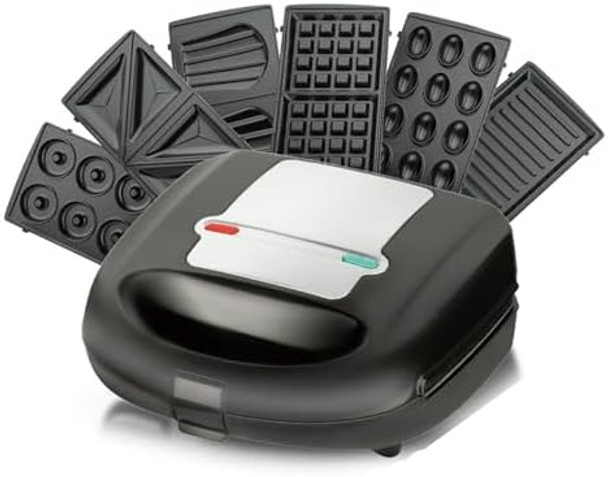 6 In 1 Mini Donut Maker Double Sided Heating Waffle Maker Sandwich Maker Grill Maker Madeleines Maker Nut Cake Maker Non Stick Small Breakfast Machine With 10 Removable Plates 6 In 1 Mini Donut Maker Double Sided Heating Waffle Maker Sandwich Maker Grill Maker Madeleines Maker Nut Cake Maker Non Stick Small Breakfast Machine With 10 Removable Plates