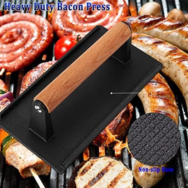 Breakfast Kit For Blackstone Grill 7 Piece Griddle Accessories Set - Including Pancake Batter Dispenser Bacon Press Egg Rings Hamburger Press Patty Maker