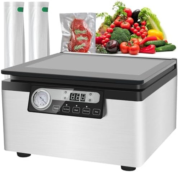 Finderomend 12 Inch Chamber Vacuum Sealer Commercial Vacuum Sealer With Marinades Function Dry/Moist Vacuum Chamber Sealer For Beans Sauces Soups And Meat