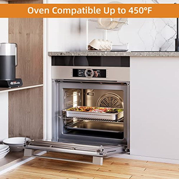 6 Pack Steam Table Pan Full Size Hotel Pan [Nsf ][With Lid] Catering Food Pan Commercial Stainless Steel 4 Inch Deep Anti-Jamming