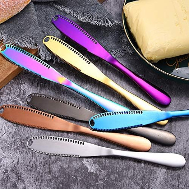 Butter Spreader Sandwich Knife Condiment Spreader 2 Pieces (Black Silver)