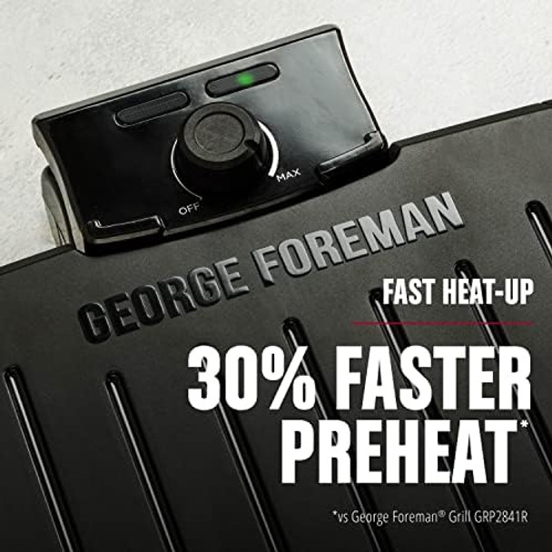 George Foreman® Fully Submersible™ Grill Dishwasher Safe Wash The Entire Grill Easy-To-Clean Nonstick Black/Grey