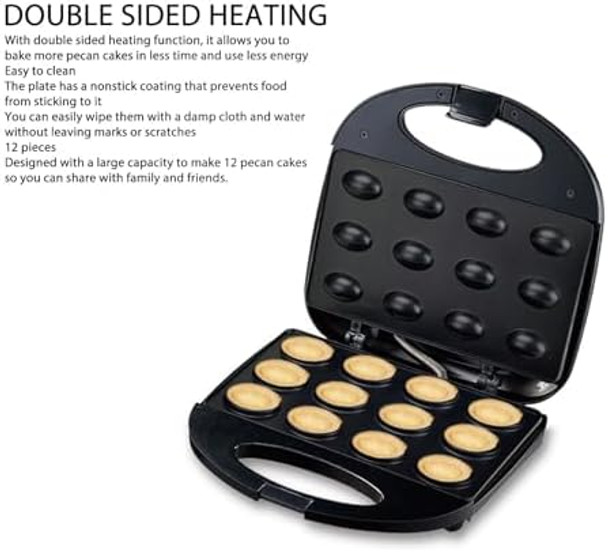 Gowenic Walnut Cookie Maker 12 Pieces Electric Walnut Cake Maker Double Sided Heating Nonstick Mini Nut Waffle Maker Machine Gowenic Walnut Cookie Maker 12 Pieces Electric Walnut Cake Maker Double Sided Heating Nonstick Mini Nut Waffle Maker Machine