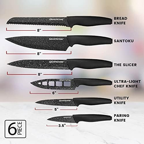 Granitestone Nutriblade Knife Set High Grade Professional Chef Kitchen Knives Set Toughened Stainless Steel With Nonstick Mineral Coating Rubberized Ergonomic Grip Dishwasher Safe Granitestone Nutriblade Knife Set High Grade Professional Chef Kitchen Knives Set Toughened Stainless Steel With Nonstick Mineral Coating Rubberized Ergonomic Grip Dishwasher Safe