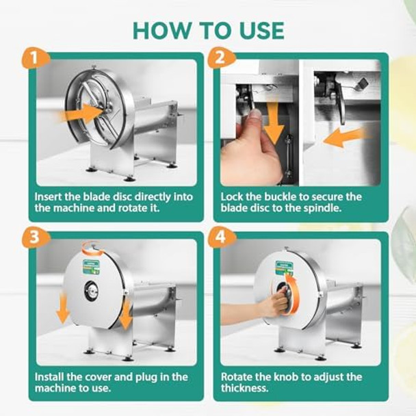 hai Commercial Vegetable Slicer 0-10Mm (0-0.4”) Adjustable Electric Shredder Machine Stainless Steel Blade For Onion Tomato Potato Fruits Food Processor For Restaurant Home Use hai Commercial Vegetable Slicer 0-10Mm (0-0.4”) Adjustable Electric Shredder Machine Stainless Steel Blade For Onion Tomato Potato Fruits Food Processor For Restaurant Home Use