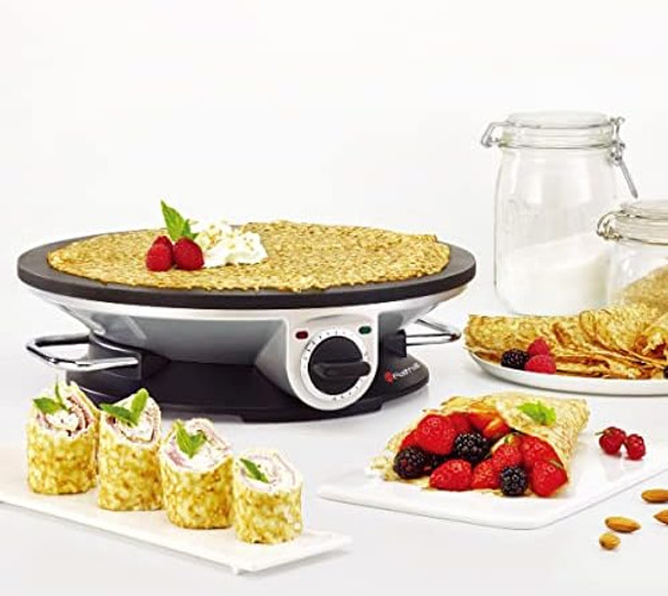 Crepe Maker - 13 Inch Crepe Maker & Electric Griddle & Non-Stick Pancake Maker-Crepe Pan (Silver-A)