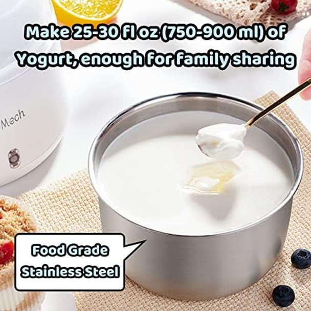 Yogurt Maker Compact Greek Yogurt Maker Machine With Constant Temperature Control Stainless Steel Container 1 Quart For Home Organic Yogurt Yogurt Maker Compact Greek Yogurt Maker Machine With Constant Temperature Control Stainless Steel Container 1 Quart For Home Organic Yogurt