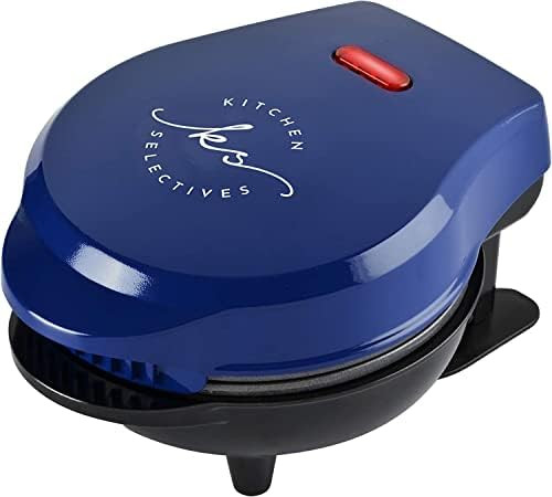 Mini Waffle Maker By Select Brands - Classic Waffle Iron For Traditional Savory Or Dessert Waffles - Features Non-Stick Coating - 4 Mini Waffles Dark Gray