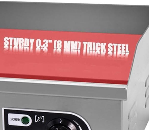 Electric Griddle 21" X 16" Flat Top Griddle For Restaurant Countertop Commercial Grill Non-Stick Stainless Steel Grill 50300℃(122℉-572℉) Temperature Adjustable 1600W Electric Griddle 21" X 16" Flat Top Griddle For Restaurant Countertop Commercial Grill Non-Stick Stainless Steel Grill 50300℃(122℉-572℉) Temperature Adjustable 1600W