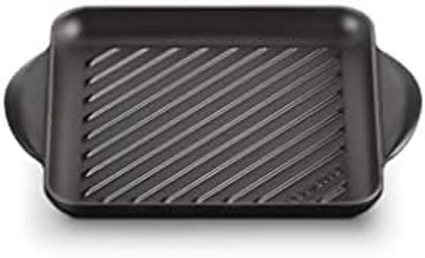 Le Creuset Enameled Cast Iron Signature Square Skillet Grill 10.25" Licorice Le Creuset Enameled Cast Iron Signature Square Skillet Grill 10.25" Licorice