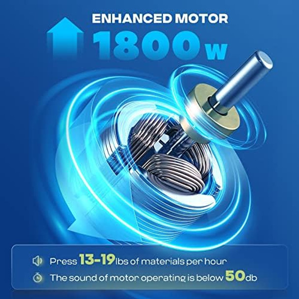 1800W Oil Press Machine Nut Seeds Oil Extractor Cold& Hot Press Machine (Temperature Control 32℉-572℉ Extended Rod 13-19Lbs/H Lower Noise For Coconut Cocoa Beans Avocado Amaranth Seed)