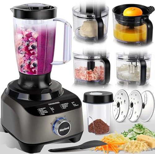 14 Cup Food Processor French-Fry-Cutter Blending Mixing Shredding And Slicing Meat And Vegetable Chopping Doughing For Home Use Mincing And Pureeing4 Speeds600W