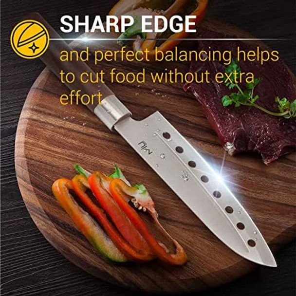 Miu Santoku Knife 7 Inch Multipurpose For Chef With Comfortable Plastic Handle Miu Santoku Knife 7 Inch Multipurpose For Chef With Comfortable Plastic Handle