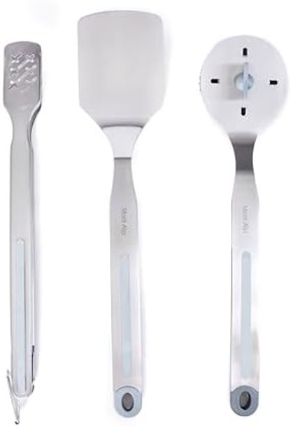 Mont Alpi Matk Heavy Duty Stainless Steel 3 Piece Tool Kit With Double Cleaning Brush - Outdoor Barbecue Grilling Accessory Set - Lockable Tongs Solid Head Spatula & Grill Brush With Extra Scrub Head Mont Alpi Matk Heavy Duty Stainless Steel 3 Piece Tool Kit With Double Cleaning Brush - Outdoor Barbecue Grilling Accessory Set - Lockable Tongs Solid Head Spatula & Grill Brush With Extra Scrub Head
