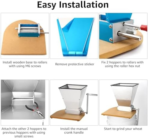 Malt Mill Homebrew Grain Crusher Manual Metal Grain Mill Stainless Steel Grinder Mill With Adjustable 2 Bearing Roller & Crank Handle Fit Low Speed Electric Drill For Wheat Barley Beer Brewing Malt Mill Homebrew Grain Crusher Manual Metal Grain Mill Stainless Steel Grinder Mill With Adjustable 2 Bearing Roller & Crank Handle Fit Low Speed Electric Drill For Wheat Barley Beer Brewing