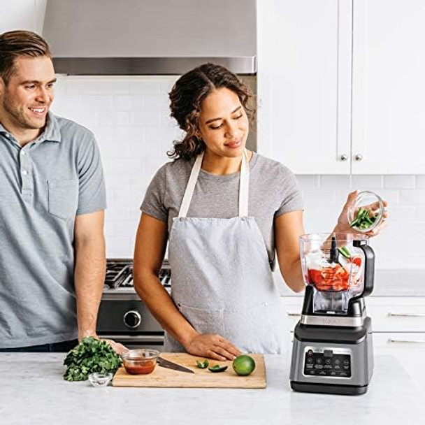 Ninja Bl642 Nutri Ninja Personal & Countertop Blender With 1200W Auto-Iq Base 72 Oz. Pitcher And 18 24 & 32 Oz. To-Go Cups With Spout Lids For Smoothies Shakes & More Dishwasher Safe Black