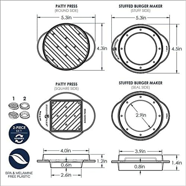 Nordic Ware 365 Indoor/Outdoor Stuffed Burger Maker And Patty Press