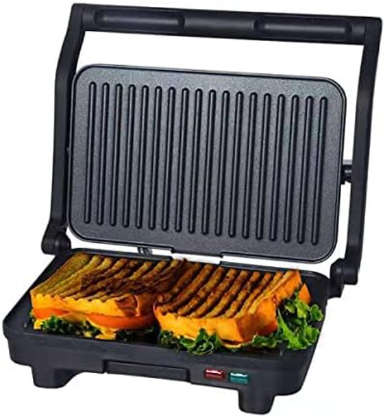 Panini Press Grill And Sandwich Maker 180 Degree Open Ceramic Plates Stainless Steel Finish Panini Press Grill And Sandwich Maker 180 Degree Open Ceramic Plates Stainless Steel Finish