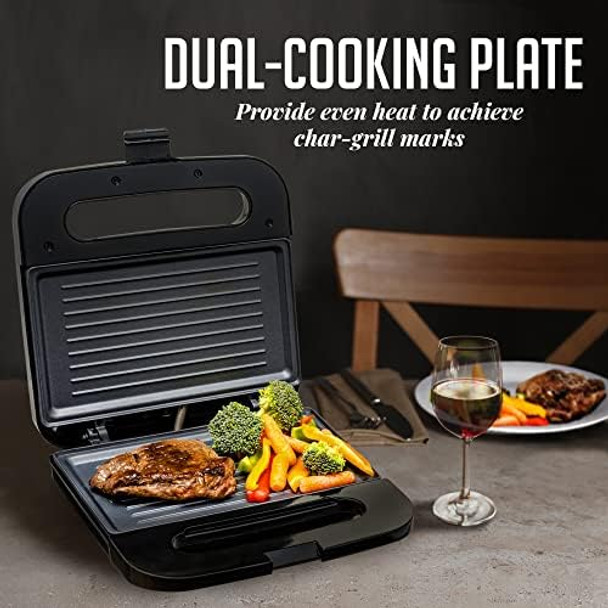 Ovente Immersion Handheld Electric Blender Set With Stainless Steel Blades 500 Watt Power 6 Mix Speed Stick Blender With Beater Egg Whisk Attachment Mixing Beaker And Food Processor White Hs685W