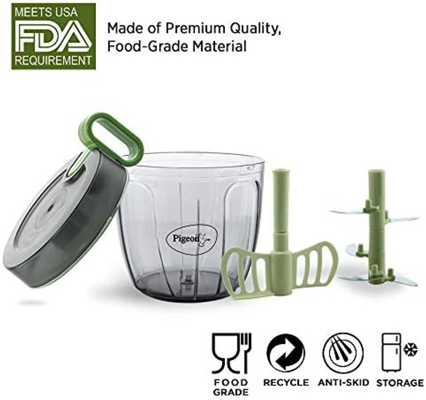 Pigeon - Pro Xl Handy And Compact Chopper With Stainless Steel Blades - Large Hand Powered Food Chopper Pigeon - Pro Xl Handy And Compact Chopper With Stainless Steel Blades - Large Hand Powered Food Chopper