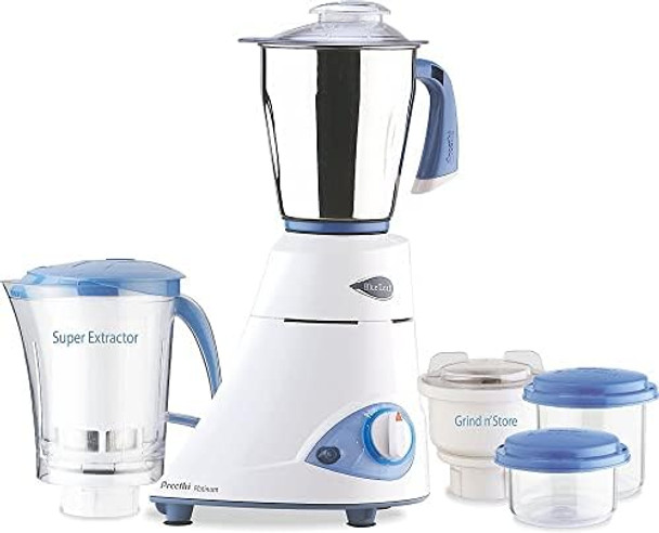Preethi Blue Leaf Platinum 3-Jar Mixer Grinder 550-Watt Stainless Steel