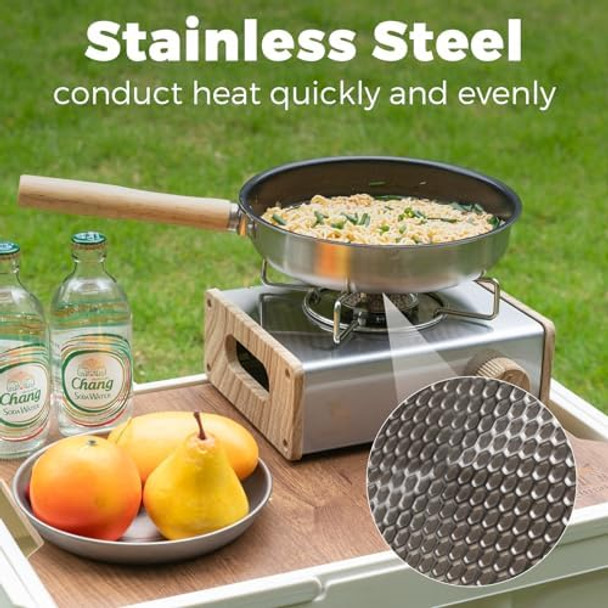 Non Stick Frying Pans 9.09 Inch Skillets Lightweight Grill Pan Pots Camping Pan Cookware For Indoor Outdoor Cooking