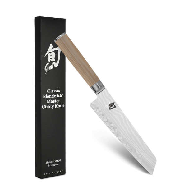 Shun Classic 6.5" Master Utility Knife Handcrafted Japanese Knife Vg-Max Core With Damascus Stainless Steel Cladding Pakkawood Handle Precision And Sharpness For Professional And Home Chefs