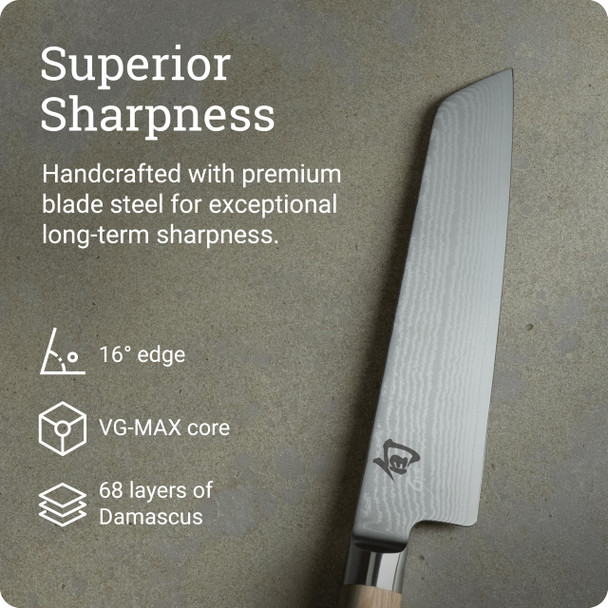 Shun Classic 6.5" Master Utility Knife Handcrafted Japanese Knife Vg-Max Core With Damascus Stainless Steel Cladding Pakkawood Handle Precision And Sharpness For Professional And Home Chefs