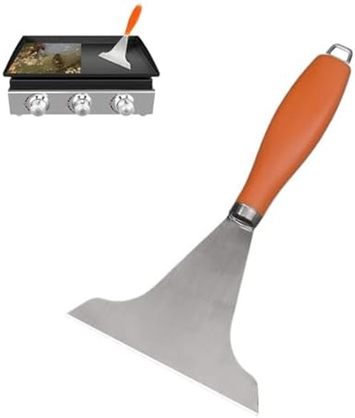 1 Pcs Grill Griddle Scraper Professional Grill Scraper Blackstone Scraper Stainless Steel Flat Top Grill Scraper Food Scraper For Outdoor Barbecue Turners Tools