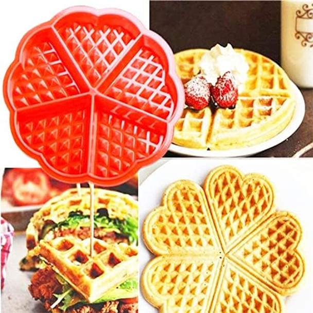 Waffle Molds 4 Cavities Heart Shaped And Square Waffle Silicone Mold Waffle Maker Baking Tray Mold For Waffle Cake Candy Chocolate(3 Pack)