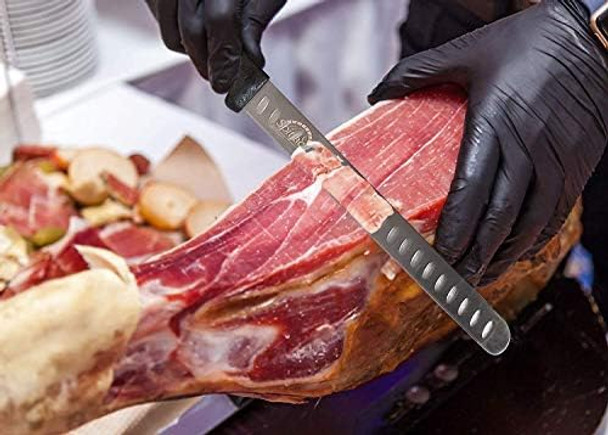 Bbq Smoked Brisket Knife For Meat Carving And Slicing - Ss Granton Edge 11 Inch Blade