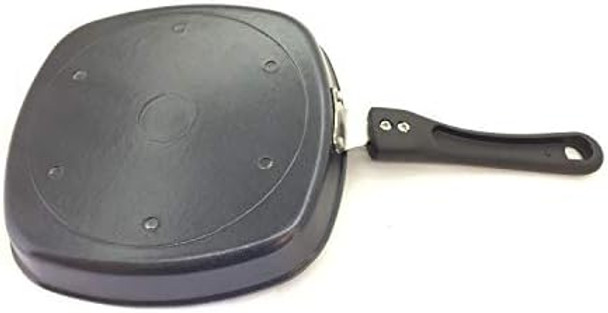 Grill Pan Square Aluminum Grill Pan Nonstick Coating Cookware Griddle Grilling Pan Steak Gas Stove Compatible Only Pan Diameter 8.5 Inch