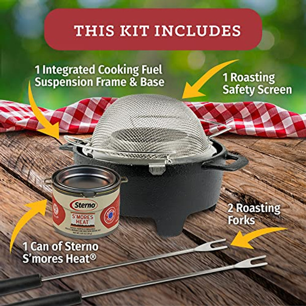Sterno 70277 Smores Maker Jr Table Top Smores Fire Pit Portable Cordless Food-Safe Great For Outdoors Or Indoors - Jr Size Black
