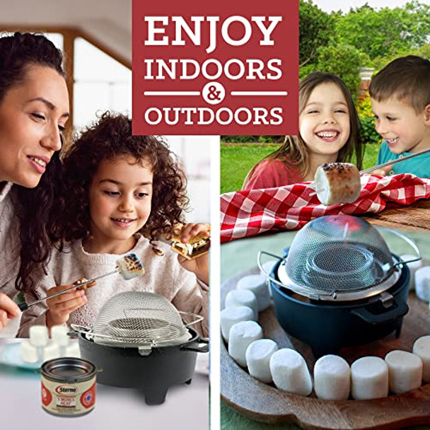 Sterno 70277 Smores Maker Jr Table Top Smores Fire Pit Portable Cordless Food-Safe Great For Outdoors Or Indoors - Jr Size Black